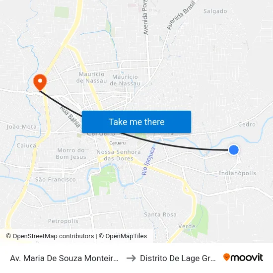 Av. Maria De Souza Monteiro, 477 to Distrito De Lage Grande map