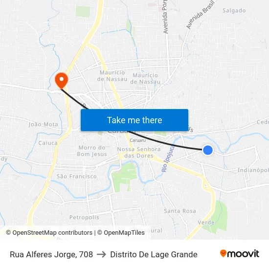 Rua Alferes Jorge, 708 to Distrito De Lage Grande map