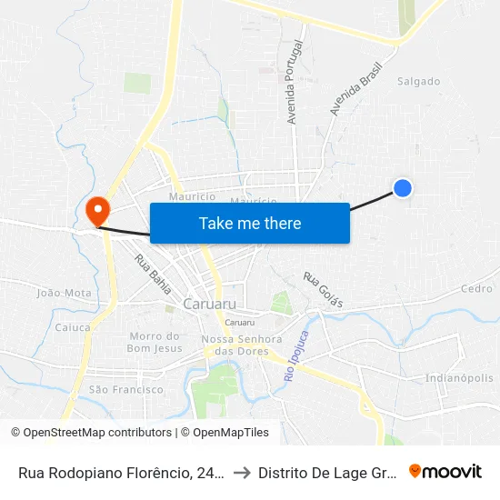 Rua Rodopiano Florêncio, 241-311 to Distrito De Lage Grande map