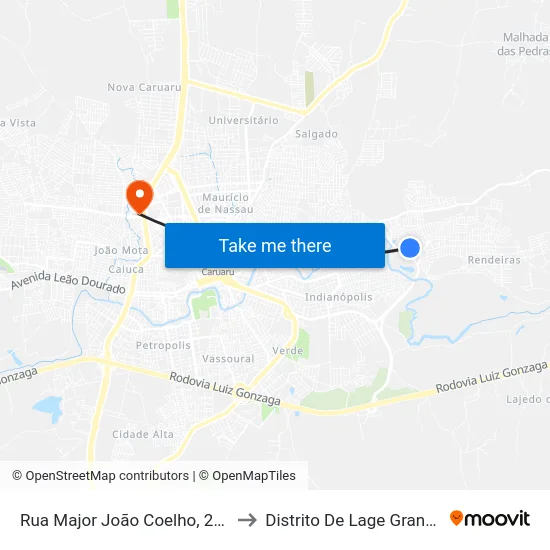 Rua Major João Coelho, 235 to Distrito De Lage Grande map