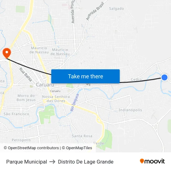 Parque Municipal to Distrito De Lage Grande map