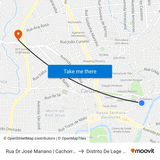 Rua Dr José Mariano | Cachorro Quente to Distrito De Lage Grande map