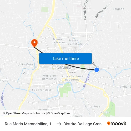 Rua Maria Merandoilina, 116 to Distrito De Lage Grande map