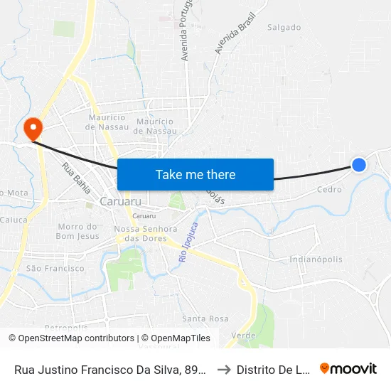 Rua Justino Francisco Da Silva, 894 |  Jw Martelinho De Ouro to Distrito De Lage Grande map