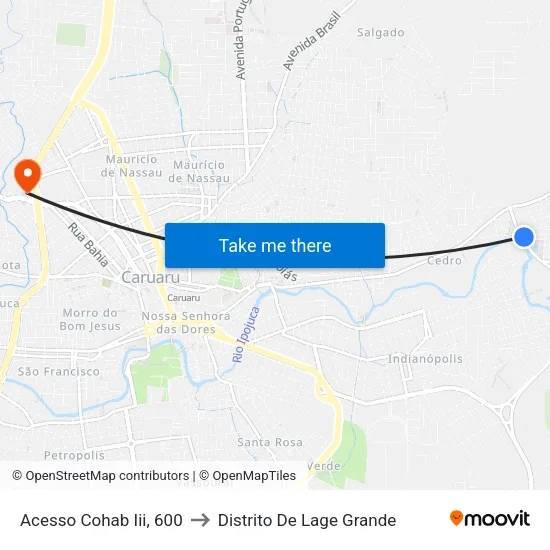 Acesso Cohab Iii, 600 to Distrito De Lage Grande map
