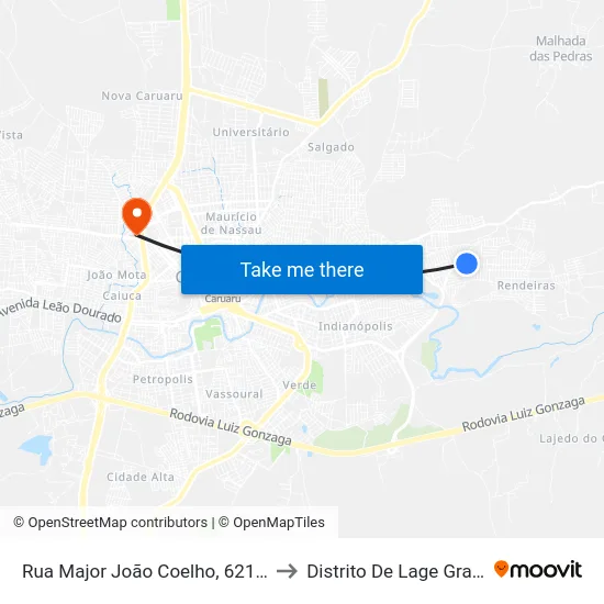 Rua Major João Coelho, 621-669 to Distrito De Lage Grande map