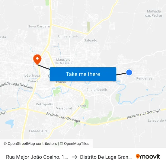 Rua Major João Coelho, 155 to Distrito De Lage Grande map