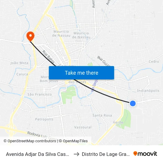 Avenida Adjar Da Silva Casé, 10 to Distrito De Lage Grande map