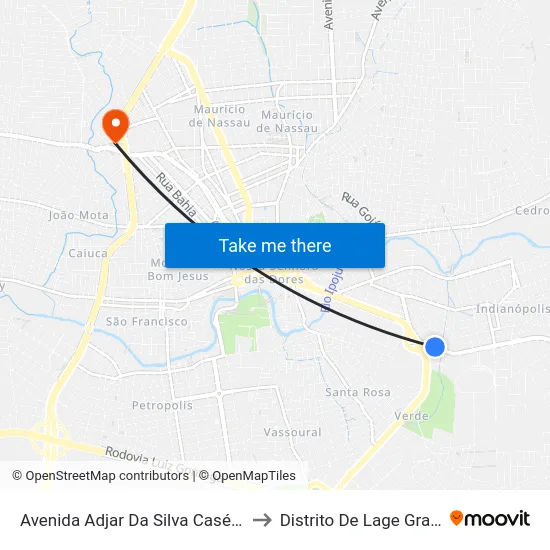 Avenida Adjar Da Silva Casé, 700 to Distrito De Lage Grande map