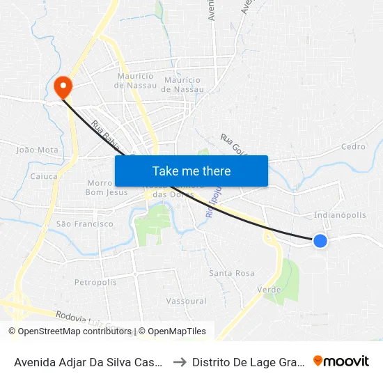 Avenida Adjar Da Silva Casé, 10 to Distrito De Lage Grande map