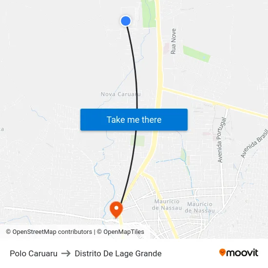 Polo Caruaru to Distrito De Lage Grande map