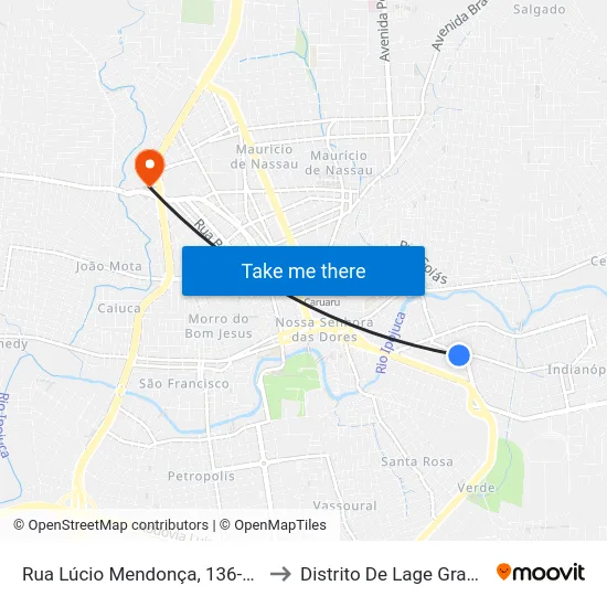 Rua Lúcio Mendonça, 136-216 to Distrito De Lage Grande map