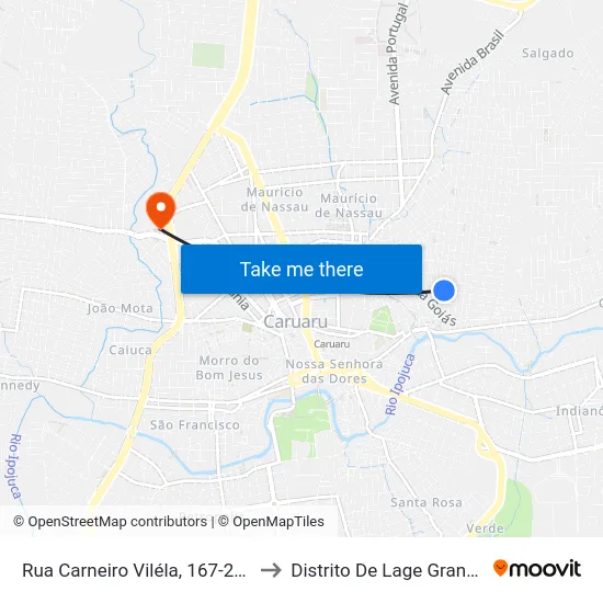 Rua Carneiro Viléla, 167-253 to Distrito De Lage Grande map
