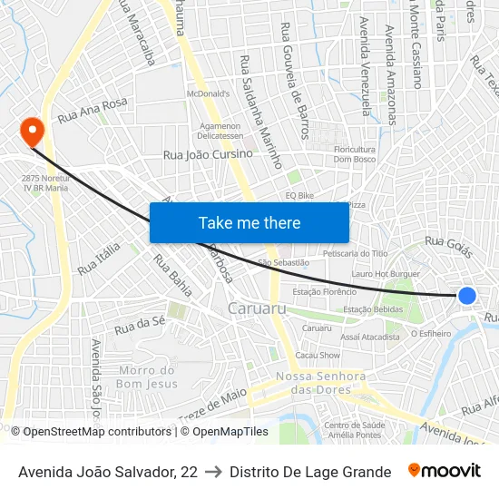 Avenida João Salvador, 22 to Distrito De Lage Grande map