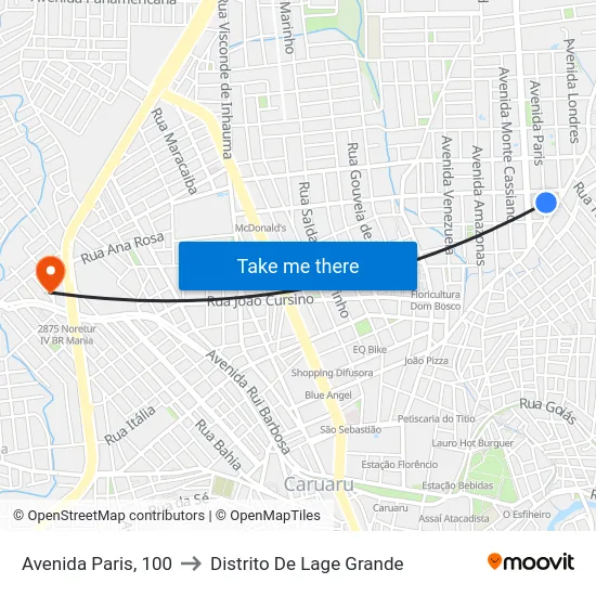 Avenida Paris, 100 to Distrito De Lage Grande map