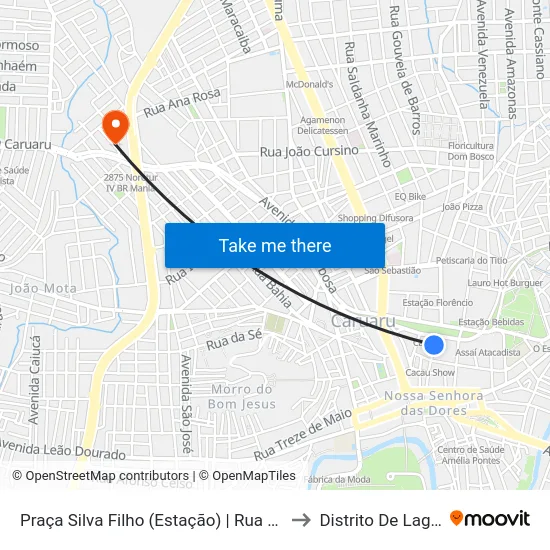Praça Silva Filho (Estação) | Rua Mestre Pedro, 130 to Distrito De Lage Grande map
