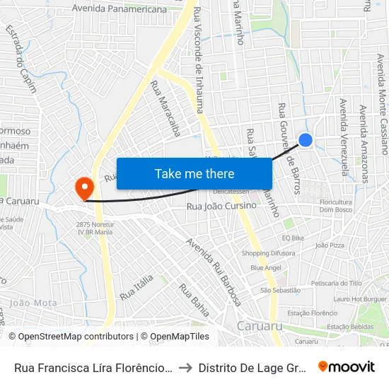 Rua Francisca Líra Florêncio, 420 to Distrito De Lage Grande map