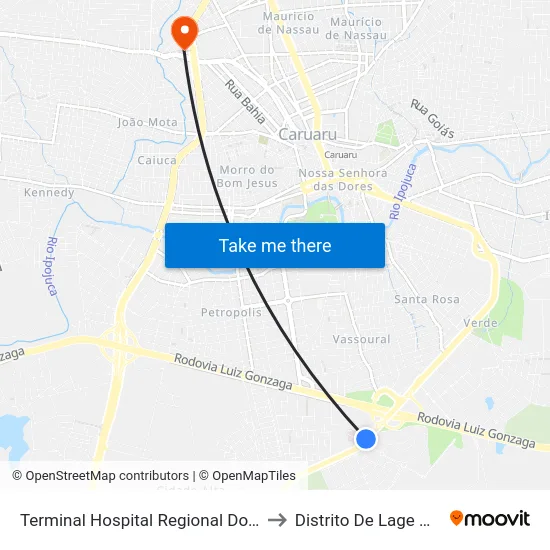 Terminal Hospital Regional Do Agreste to Distrito De Lage Grande map
