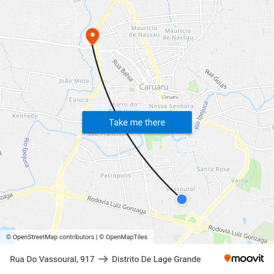 Rua Do Vassoural, 917 to Distrito De Lage Grande map