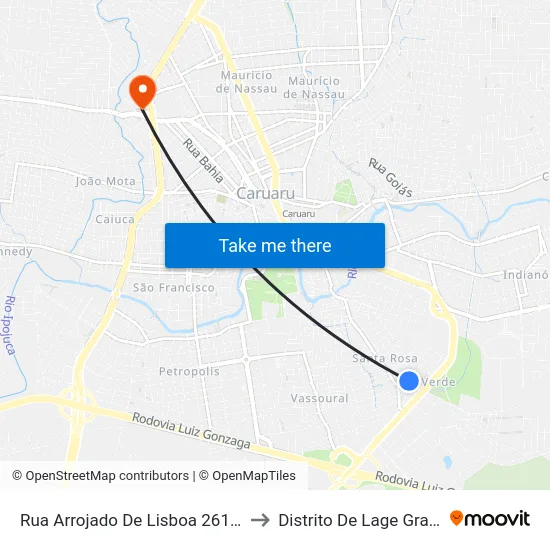 Rua Arrojado De Lisboa 261-305 to Distrito De Lage Grande map
