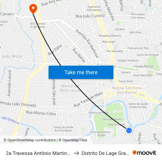 2a Travessa Antônio Martins 33 to Distrito De Lage Grande map