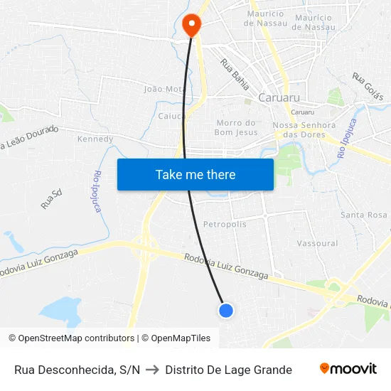 Rua Desconhecida, S/N to Distrito De Lage Grande map