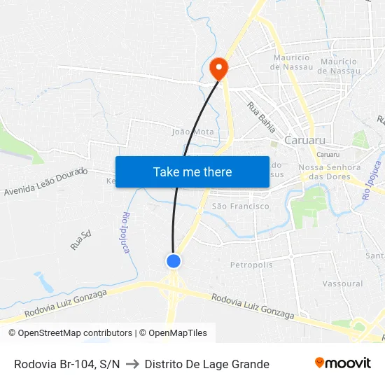 Rodovia Br-104, S/N to Distrito De Lage Grande map