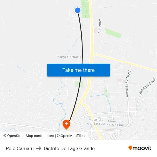 Polo Caruaru to Distrito De Lage Grande map
