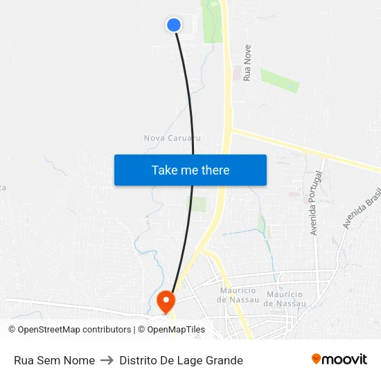 Rua Sem Nome to Distrito De Lage Grande map