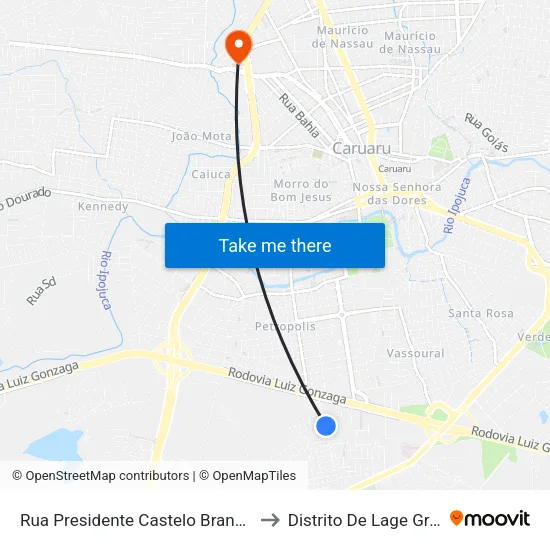 Rua Presidente Castelo Branco, 77b to Distrito De Lage Grande map
