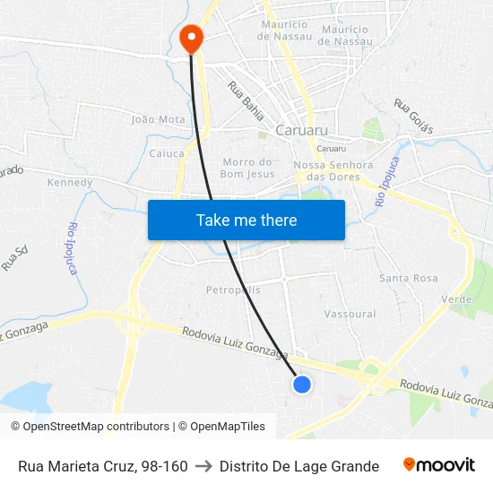 Rua Marieta Cruz, 98-160 to Distrito De Lage Grande map