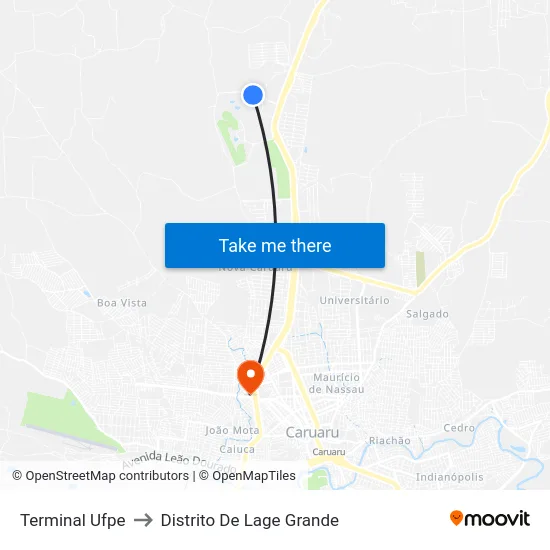 Terminal Ufpe to Distrito De Lage Grande map