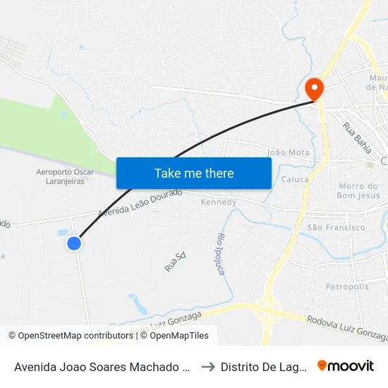 Avenida Joao Soares Machado Dist Indust, 300 to Distrito De Lage Grande map