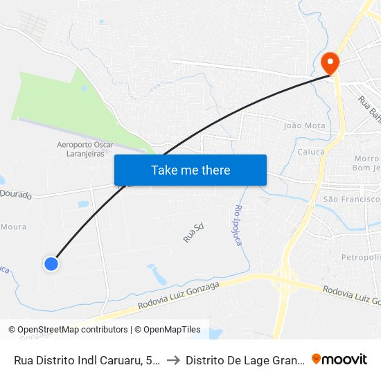 Rua Distrito Indl Caruaru, 501 to Distrito De Lage Grande map