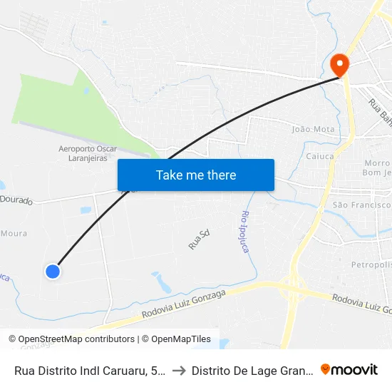 Rua Distrito Indl Caruaru, 501 to Distrito De Lage Grande map