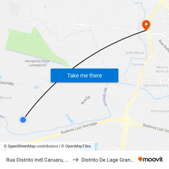 Rua Distrito Indl Caruaru, 11 to Distrito De Lage Grande map