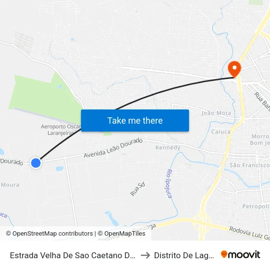 Estrada Velha De Sao Caetano Dist Indust, 1201 to Distrito De Lage Grande map
