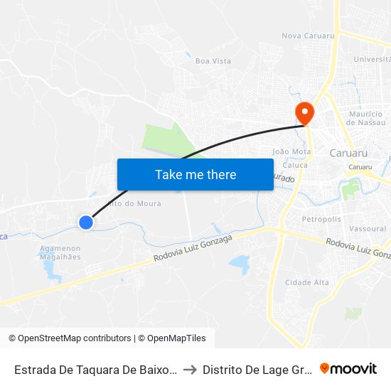 Estrada De Taquara De Baixo, 1325 to Distrito De Lage Grande map