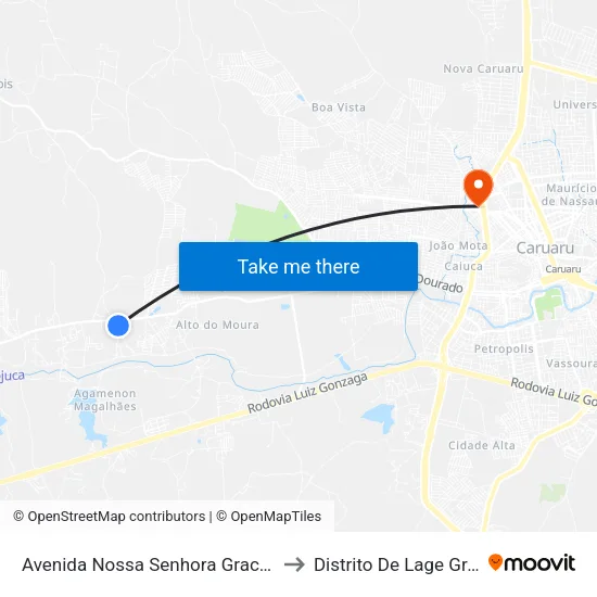 Avenida Nossa Senhora Gracas, 305 to Distrito De Lage Grande map