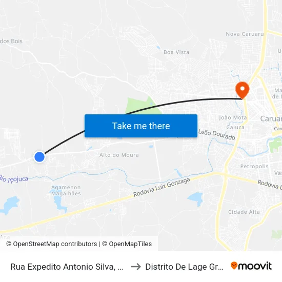 Rua Expedito Antonio Silva, 14000 to Distrito De Lage Grande map