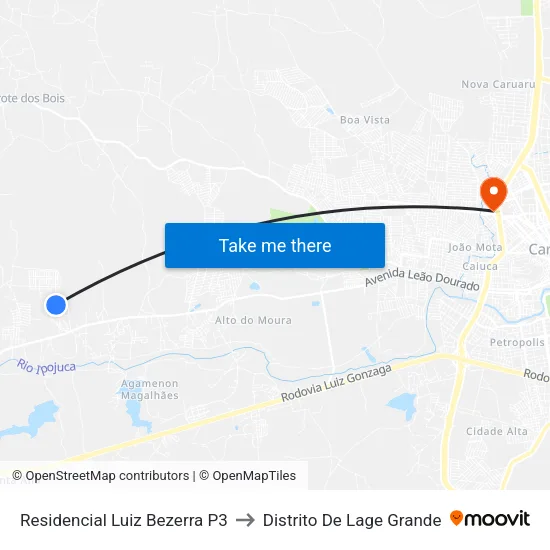 Residencial Luiz Bezerra P3 to Distrito De Lage Grande map