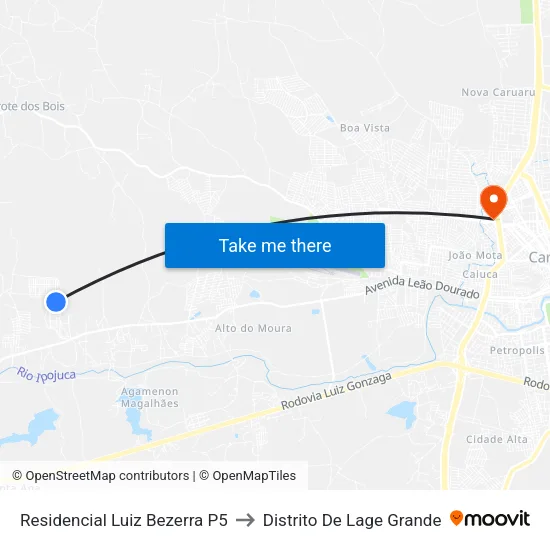Residencial Luiz Bezerra P5 to Distrito De Lage Grande map