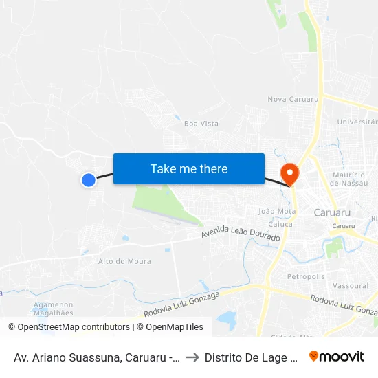 Av. Ariano Suassuna, Caruaru - Pe, Brasi to Distrito De Lage Grande map