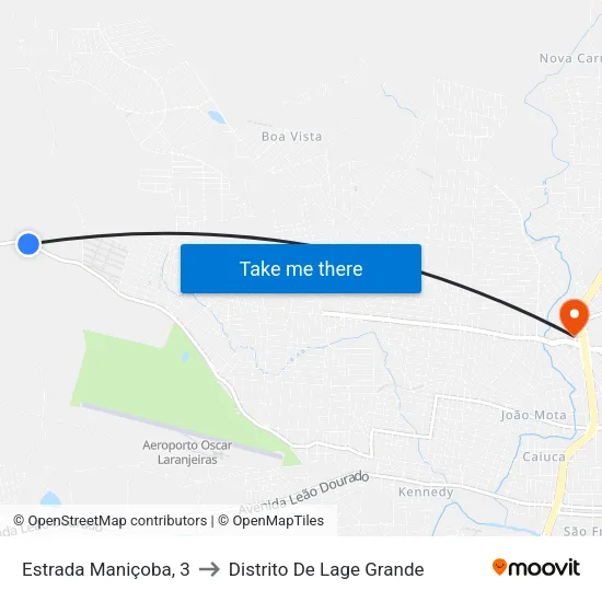 Estrada Maniçoba, 3 to Distrito De Lage Grande map