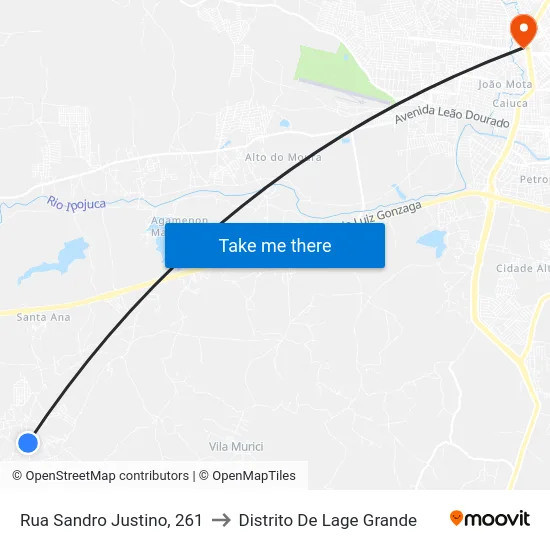Rua Sandro Justino, 261 to Distrito De Lage Grande map