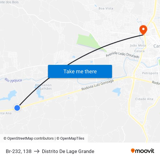 Br-232, 138 to Distrito De Lage Grande map