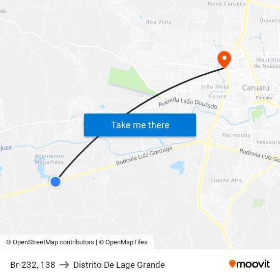 Br-232, 138 to Distrito De Lage Grande map