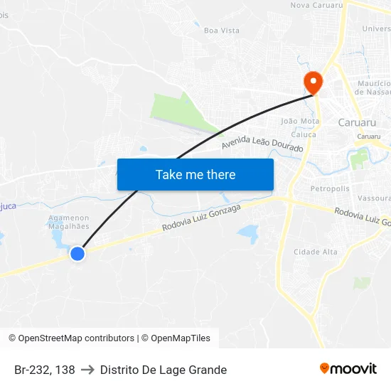 Br-232, 138 to Distrito De Lage Grande map