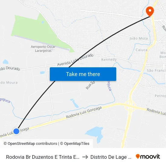 Rodovia Br Duzentos E Trinta E Dois, S/N to Distrito De Lage Grande map