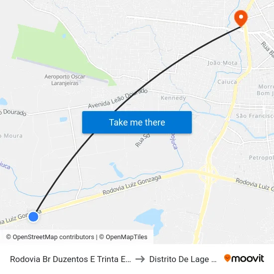 Rodovia Br Duzentos E Trinta E Dois, 463 to Distrito De Lage Grande map